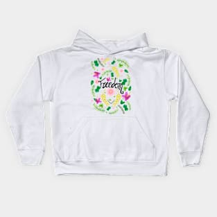 Freedom. Floral Pattern (flowers pattern) Kids Hoodie